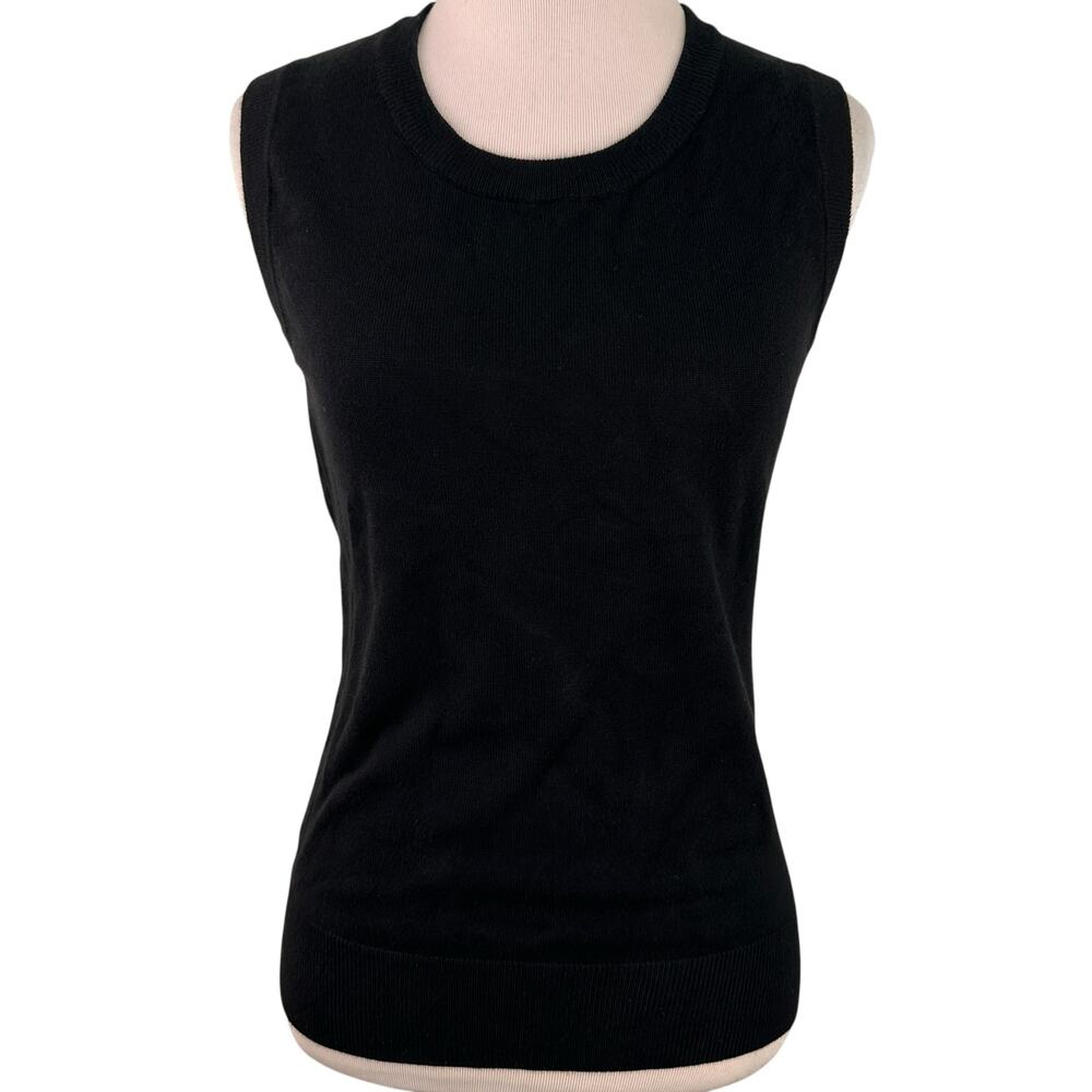 Cielo Black Viscose Scoop Neck Sleeveless Sweater Top Size Medium